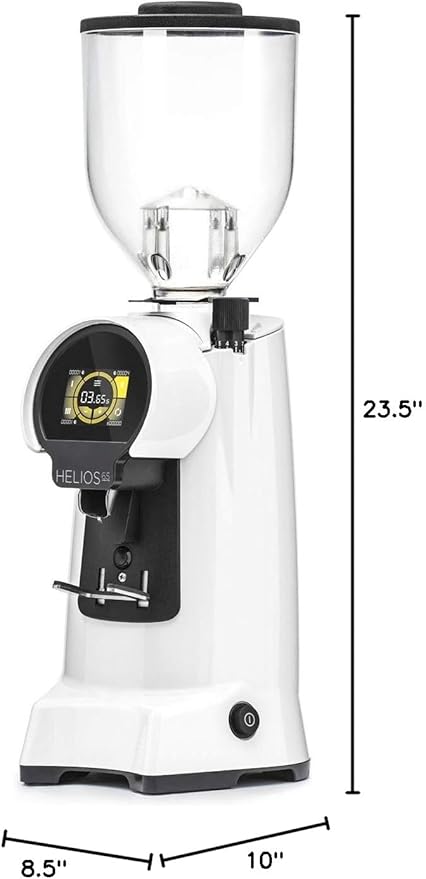 Eureka Helios 65 Commercial Espresso Grinder | Touchscreen | 65mm Burrs | Programmable | Stepless | (White)