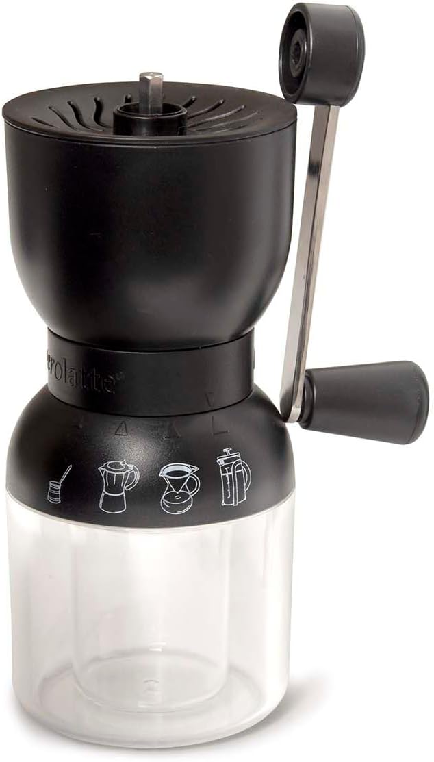 Aerolatte Precision Burr Coffee Grinder, Glass with Ceramic Mechanism, 1-Cup Capacity
