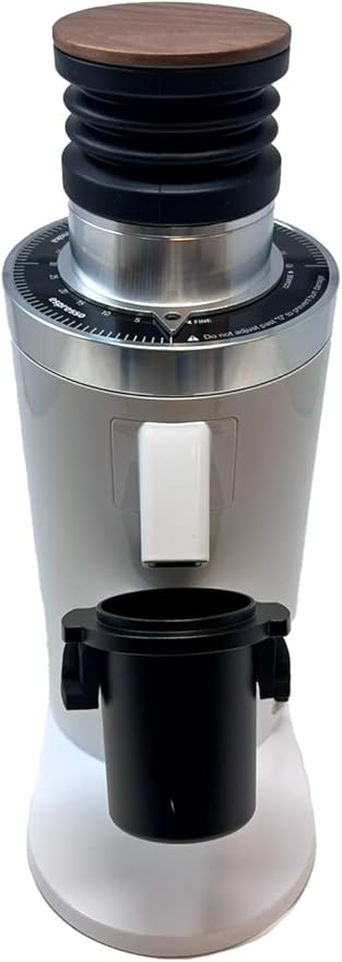 Turin DF64 Gen 2 Single Dose Coffee Grinder - 64mm Flat Burrs, Black or White, Stainless Steel or Red Titanium Burrs, Low Retention, Stepless Adjustment Red Titanium Burrs, White)