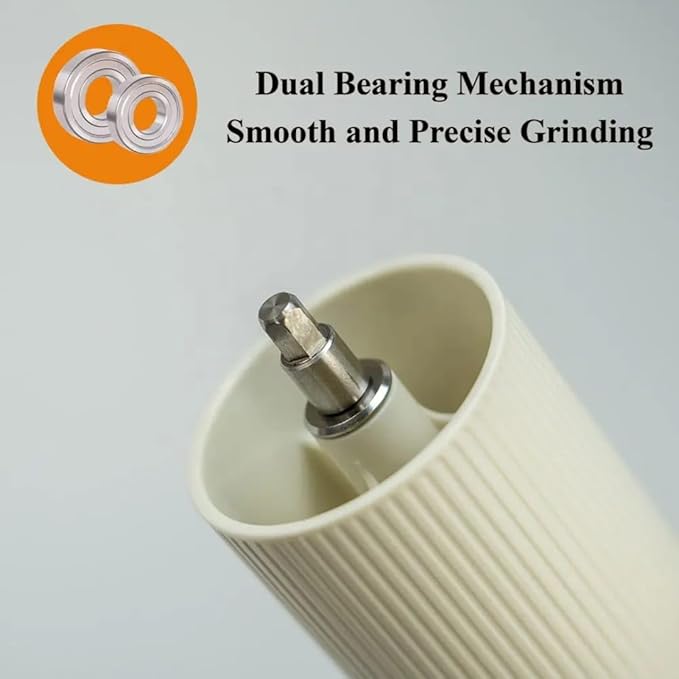 Manual Coffee Grinder, Stainless Steel Hand Coffee Bean Grinder with Glass Jar, Ceramic Conical Burr & Dual Bearings, Adjustable Coarseness, Portable 100 ml Capacity