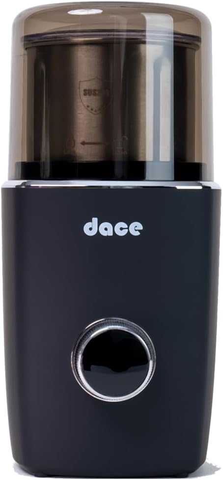 Dace Cordless Dry Coffee and Spice Grinder with Timing Knob and Removable Grinding Bowl | Coffee Spice Grinder (Black)