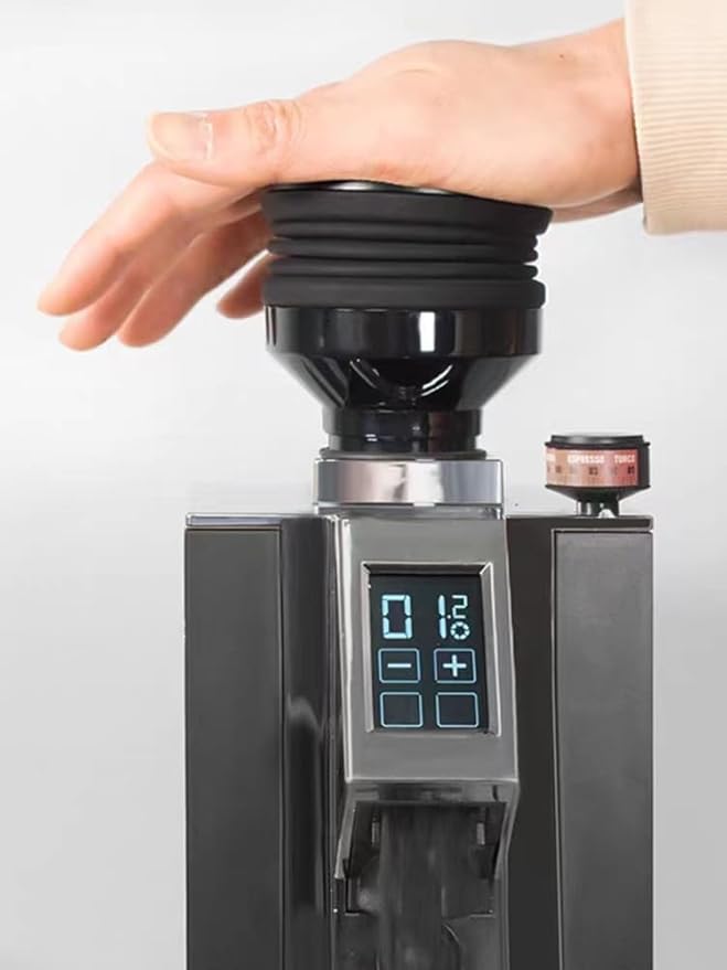 Single Dose Hopper with Silicone Bellow and Aluminum Lid,Coffee Grinder for Eureka Mignon Grinder 2 in 1 Function MMG Accessories Hand Pressure Bellow for Home Shop to Clean and Collect Coffee Grounds