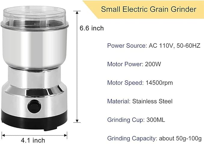Mini Spice Coffee Grinder Electric 10s Fast Grinding Multifunction Smash Machine Portable Dry Grain Mill Grinder,Household Food Suitable Coffee Beans Grains Seasonings Spices