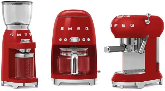Smeg 50's Retro Style Aesthetic Coffee Grinder, CGF01 (Red)