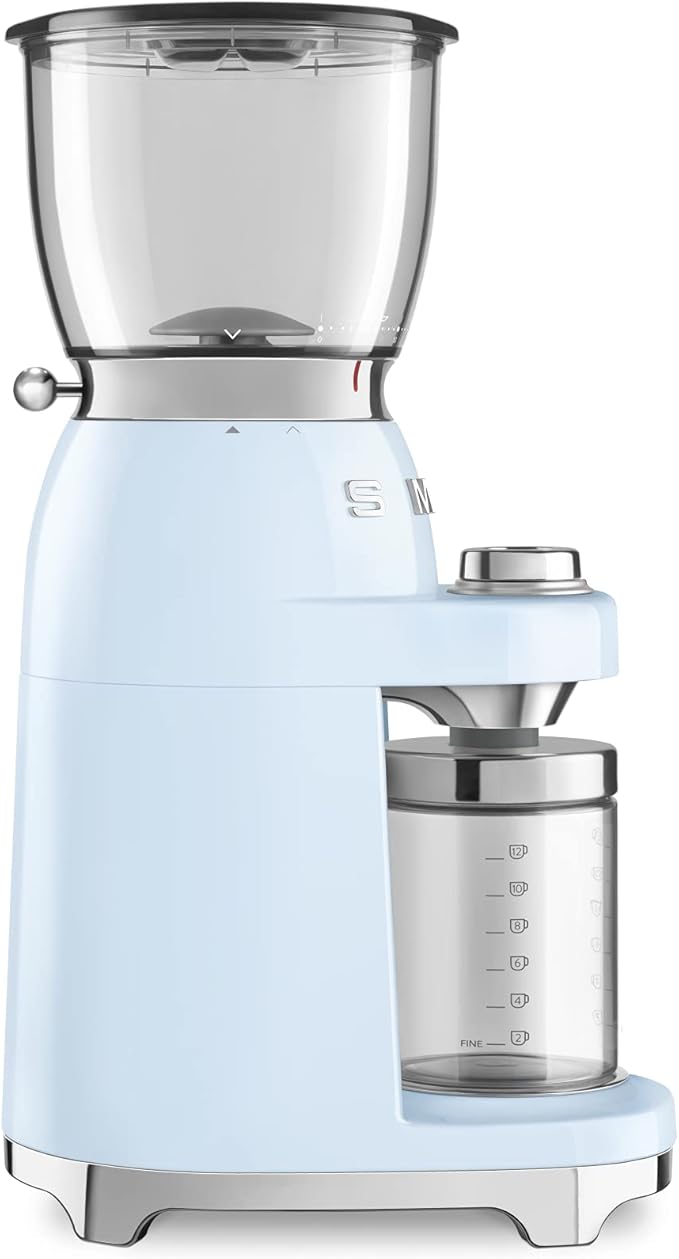 Smeg 50's Retro Style Aesthetic Coffee Grinder, CGF01 (Pastel Blue)