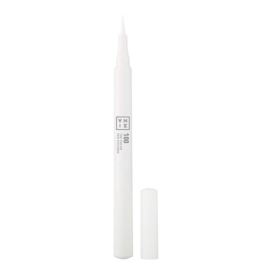 3INA The Color Pen Eyeliner 100 - Ultra Fine Tip 14H Yellow Longwear Liquid Liner - Vibrant Colors, Matte, Smudgeproof, Flake Proof Eye Makeup - Cruelty Free, Paraben Free, Vegan Cosmetics - White