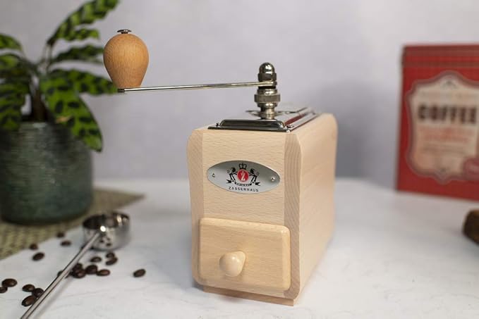 Zassenhaus - 40098 Zassenhaus Santiago Coffee Mill Grinder Beech Wood, 5.5 x 3.5 x 7.8, Natural varnish