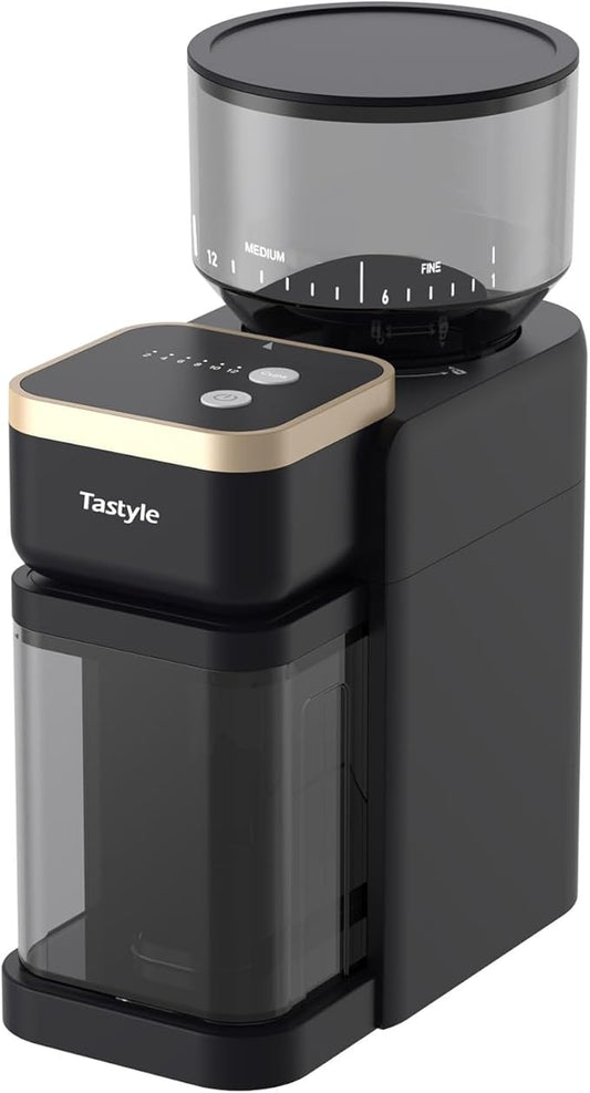 Electric Burr Mill Coffee Grinder with 18 Precise Grind Settings for Espresso, Drip and French Press, Adjustable Burr Coffee Grinder in Black