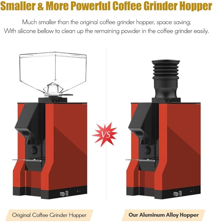 Aluminum Alloy Single Dose Hopper with Silicone Bellow Coffee Grinder Accessories Replacement for MAZZER mini Coffee Grinder