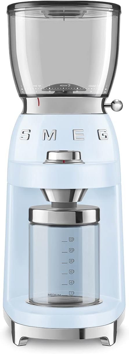 Smeg 50's Retro Style Aesthetic Coffee Grinder, CGF01 (Pastel Blue)