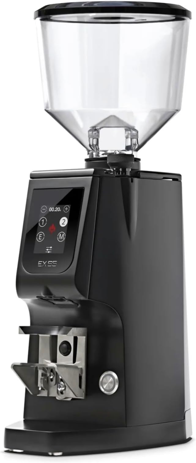 Eureka Atom Excellence 65 Commercial Espresso Grinder, Black – Silent, Touch‑Screen, 65 mm Flat Burrs, Stepless Micrometric Adjustment