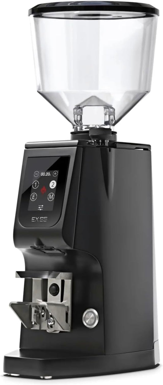 Eureka Atom Excellence 65 Commercial Espresso Grinder, Black – Silent, Touch‑Screen, 65 mm Flat Burrs, Stepless Micrometric Adjustment