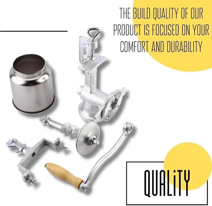 Hand Crack Corn Grain Mill Grinder Manual Mill Food Grinder Grain Mill Iron for Corn Coffee Food Wheat Oats Nut Herbs Spices Seeds Crusher Great for Restaurants Commercial Kitchens Bakery