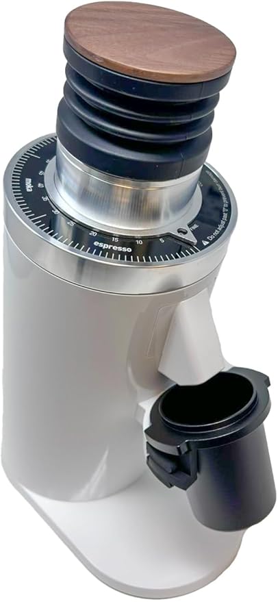 Turin DF64 Gen 2 Single Dose Coffee Grinder - 64mm Flat Burrs, Black or White, Stainless Steel or DLC Burrs, Low Retention, Stepless Adjustment (Stainless Steel Burrs, White)