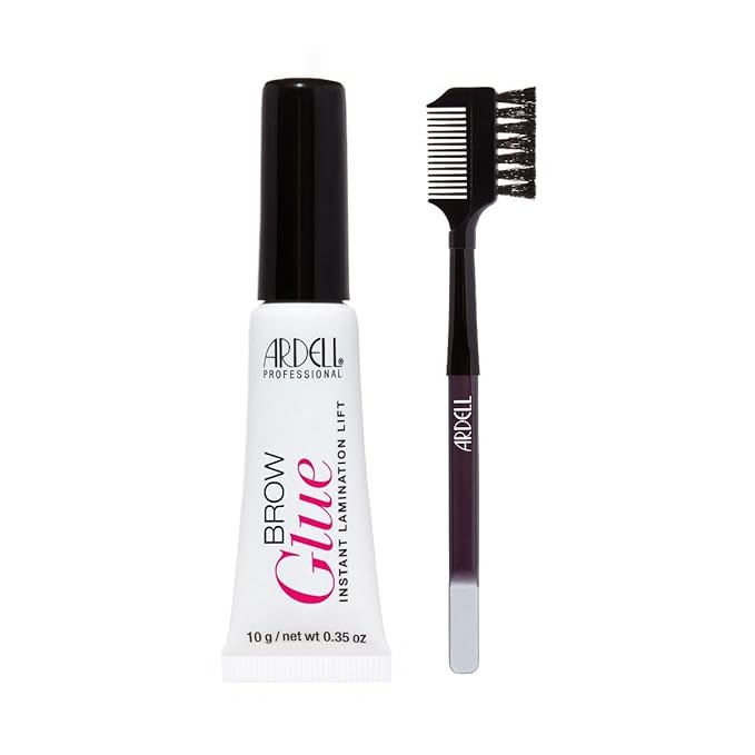 Ardell Brow Glue – Clear Eyebrow Gel for Instant Lamination Lift with Styling Brush, All day Extreme Hold Brow Gel for Fluffy Defined Brows, 0.35 oz