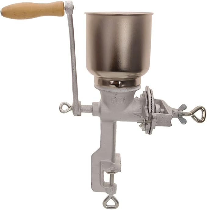 Grain Grinder,500# Home Use Hand Cranking Operation Grain Grinder Silver