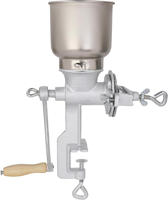 Hand Crank Manual Corn Grain Grinder, Portable Table Clamp Maker Hand Corn Mill for Wheat Grains Coffee Nut Mill, Great for Restaurants, Commercial Kitchens, Bakery, Home Cook