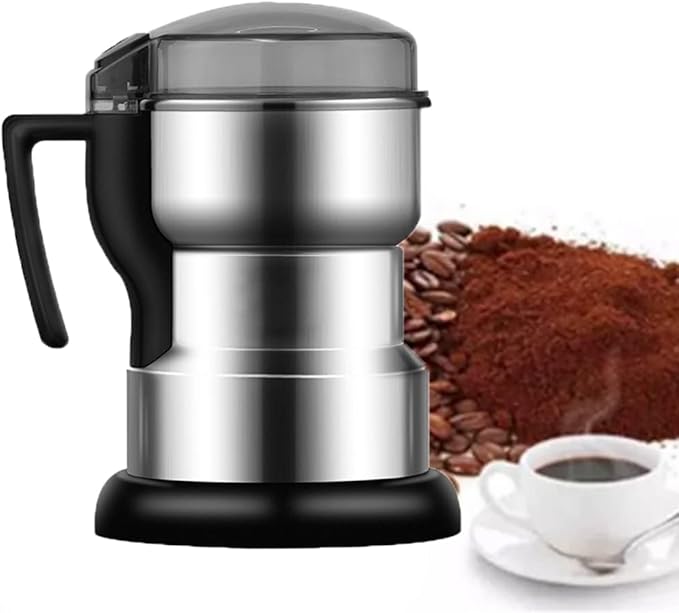 Multifunctional Smash Machine, 400W 200g Capacity Grain Coffee & Spice Grinder, Stainless Steel, Open-Cover-Stop Safety Design, 30s Speedy Grinding for Bean, Spice, Herbs, Dry Materials
