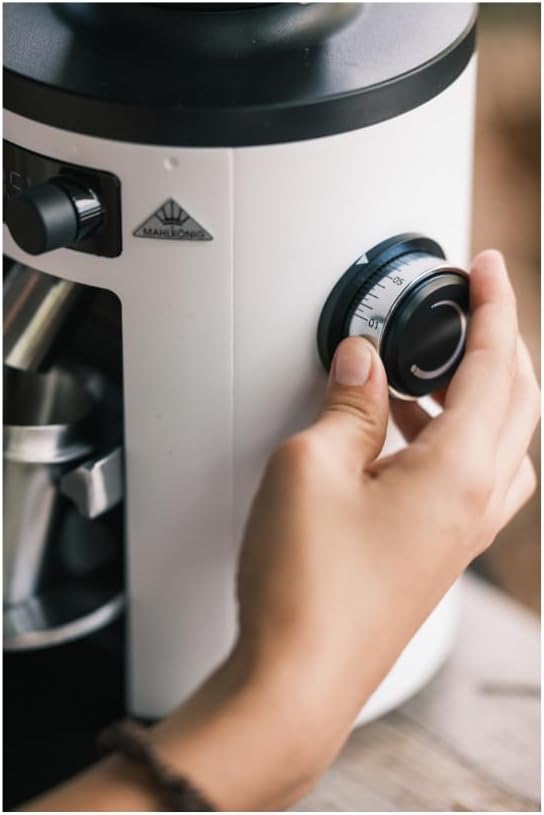 Mahlkonig X54 Allround Electric Coffee Grinder, Coffee Bean Grinder, Burr Coffee Grinder, Coffee Grinders for Home Use with Stepless Adjustment for Precise Grinds, Capacity - 250 gm (White)