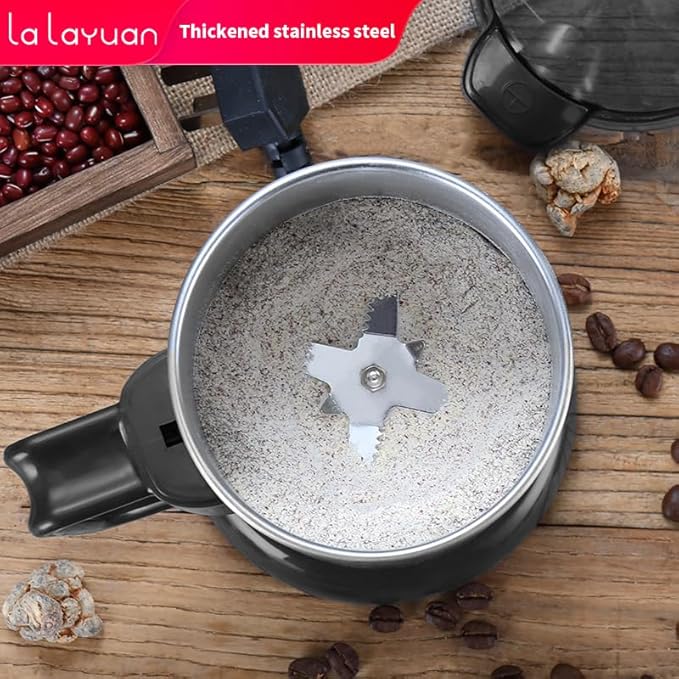 Electric Coffee Bean Grinder, 300W Motor, 8-Blade Stainless Steel, 14oz/250g Capacity, for Spices Grains Nuts, with Hand Wash Bowl