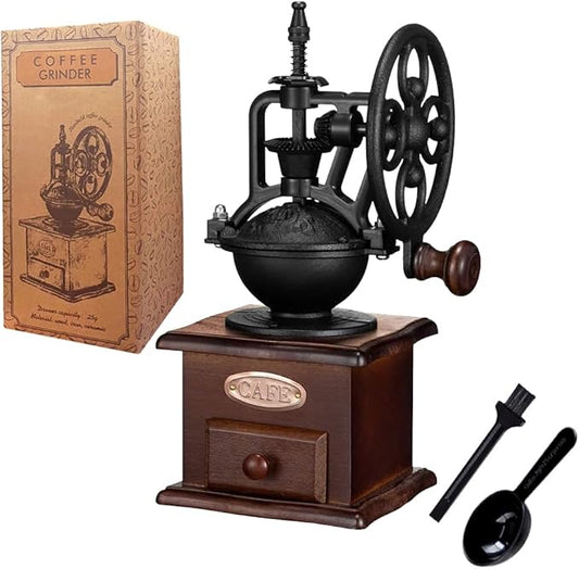 Manual Coffee Grinder,Hand Coffee Grinder,Coffee Bean Grinder Coffee Grinders For Home Use Vintage Wooden Coffee Decor Retro Coffee Maker