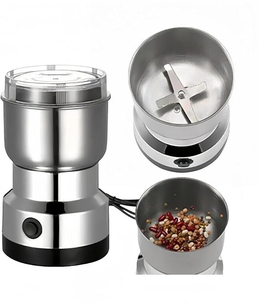 Electric Coffee Grinder & Mini Grain Crusher, 200W Fast Grinding with Stainless Steel Bowl and Blades,100g Capacity One Botton On/Off Switch | for Coffee Beans, Spices, Seeds, Herbs Dry Food Mill