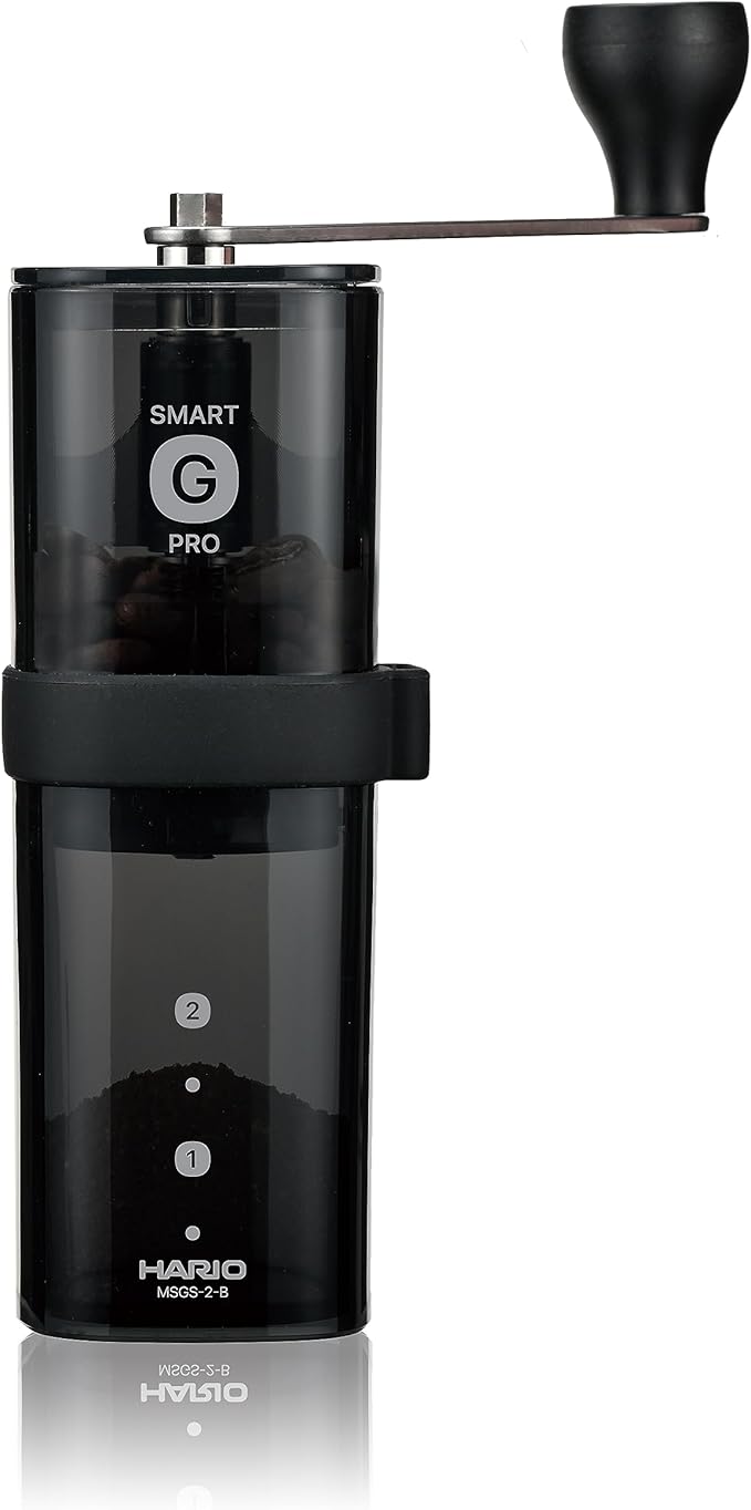 HARIO MSGS-2-B Smart G PRO Coffee Grinder, 0.8 oz (24 g), Transparent Black, Stainless Steel Blade, Disassemblable, Compact