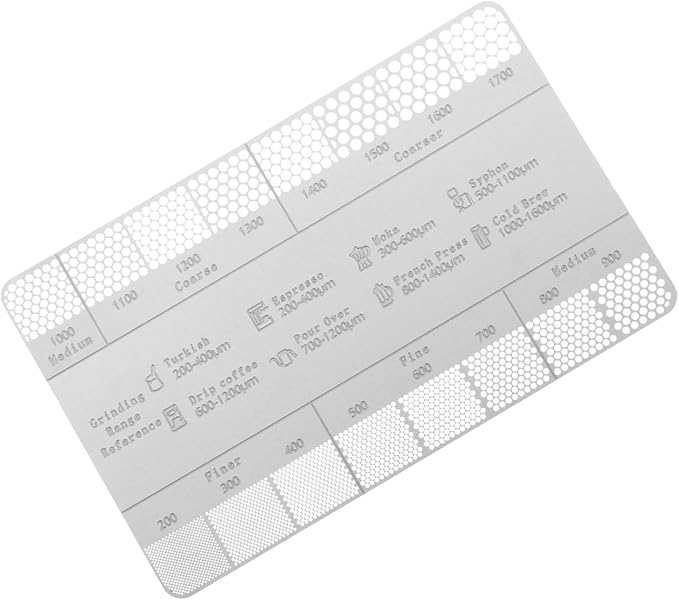 Reference Cards,Stainless Steel Coffee Grind Reference Card Metal Coffee Grind Size Ruler Professional Grinder Accessories