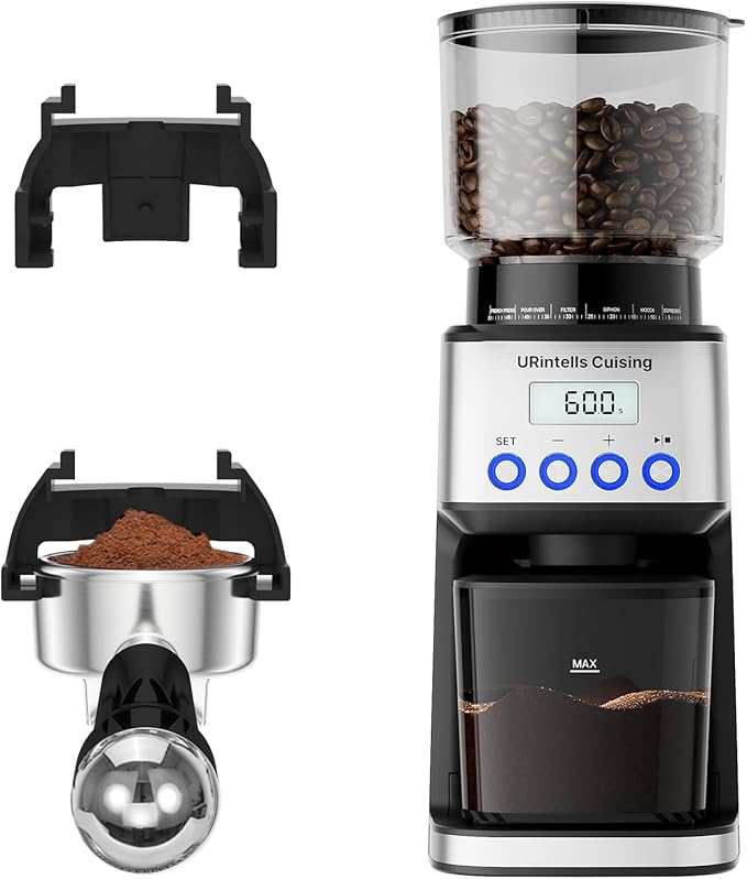 Espresso Grinder, Burr Coffee Grinder with 51 Grind Settings, Precision Timer, Stainless Steel Coffee Grinder with Easy Cleaning, Anti-Static Design & 3 Operation Modes