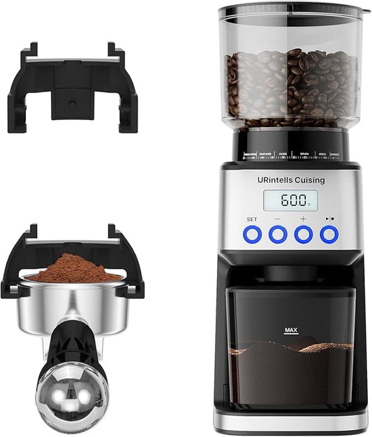 Espresso Grinder, Burr Coffee Grinder with 51 Grind Settings, Precision Timer, Stainless Steel Coffee Grinder with Easy Cleaning, Anti-Static Design & 3 Operation Modes
