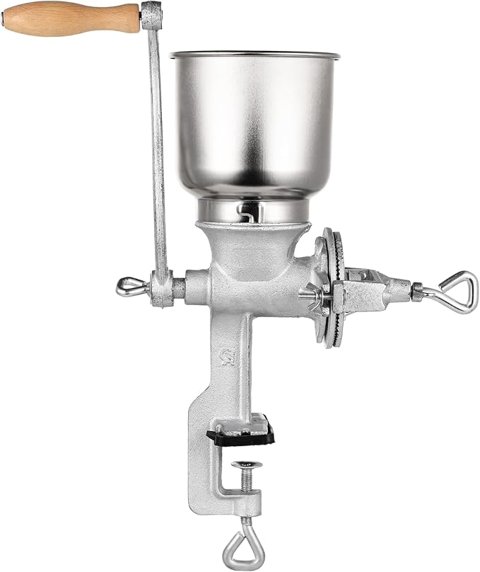 High Hopper Corn Grinder,Cast Iron Grain Grinder Manual Coffee Grinder,Mill-Heavy Duty Hand Grinder with Large Hopper for Barley Wheat Berries Coffee Chickpeas Pepper Dried Beans,Corn and Flours