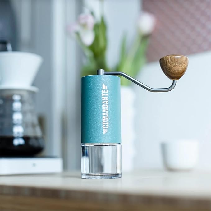 Comandante C40-MK4NB-AL Coffee Grinder C40 MK4 Nitro Blade Alpine Lagoon Silver Brown
