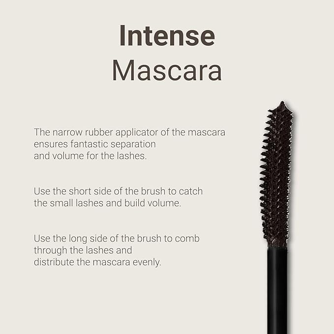 Hypoallergenic Mascara Sensitive Eyes - Smudge-Proof, Sweatproof, Lengthening Mascara with amazing separation of the lashes - Vegan, Non Toxic Mascara Black (Brown, 9 ml)