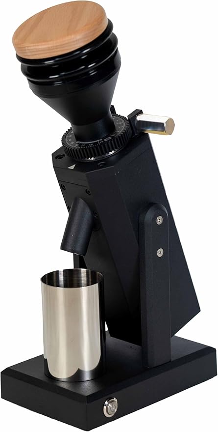 Turin SK40 Single Dose Grinder | 40mm Stainless Steel Conical Burrs, Stepless Adjustment, Tilted Base, Low Retention – Black or White (Black)