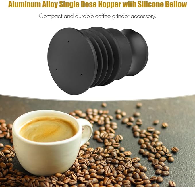 Aluminum Alloy Single Dose Hopper with Silicone Bellow Coffee Grinder Accessories Replacement for MAZZER mini Coffee Grinder