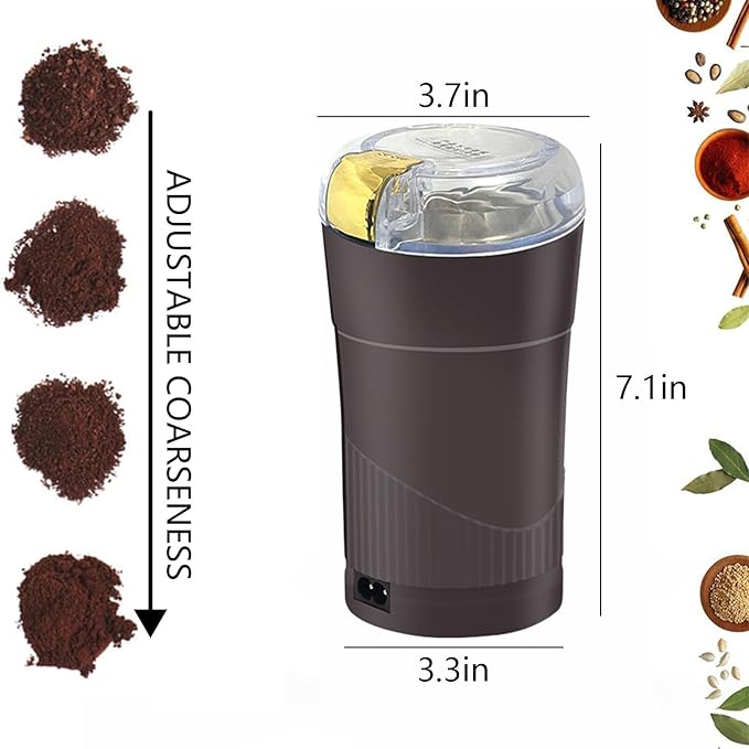 Coffee Grinder for Kitchen, Electric Spice Herb Grinder Dry Comes with Removable Stainless Steel Blades, 200w Large Capacity Suitable for Grinding Spices, Herbs, Coffee Beans, Grains, Nuts
