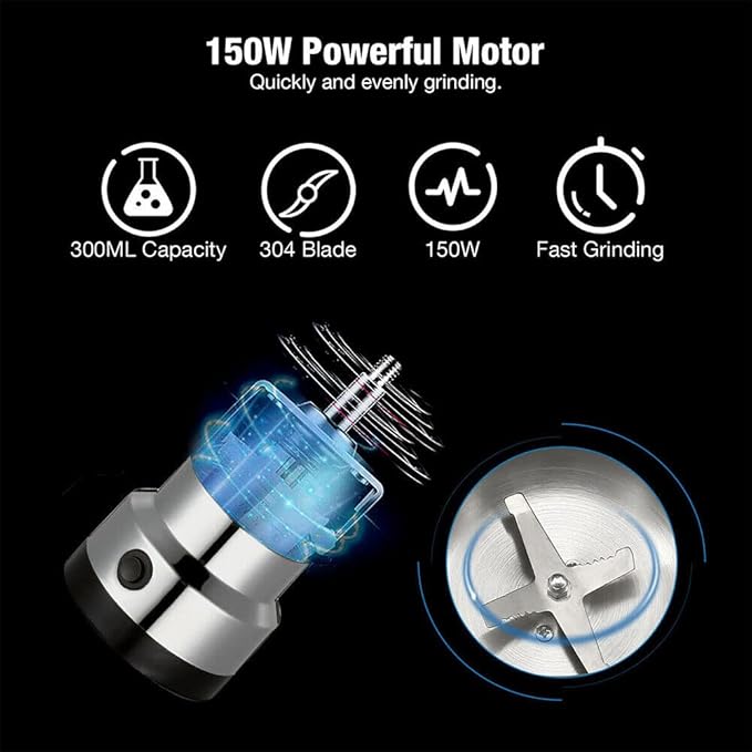 Mini Spice Coffee Grinder Electric 10s Fast Grinding Multifunction Smash Machine Portable Dry Grain Mill Grinder,Household Food Suitable Coffee Beans Grains Seasonings Spices