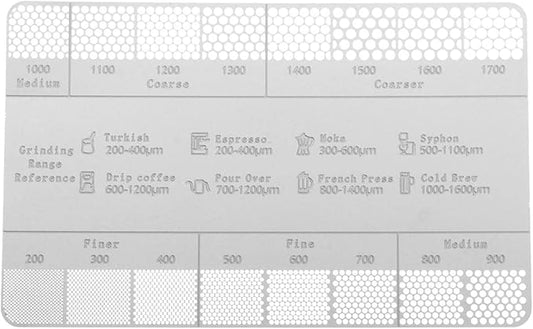 Reference Cards,Stainless Steel Coffee Grind Reference Card Metal Coffee Grind Size Ruler Professional Grinder Accessories