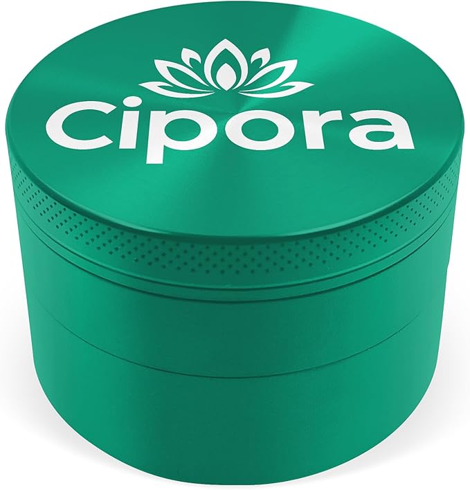 2.5" Manual 3-Piece Zinc Grinder with Large Bottom Chamber (Green)