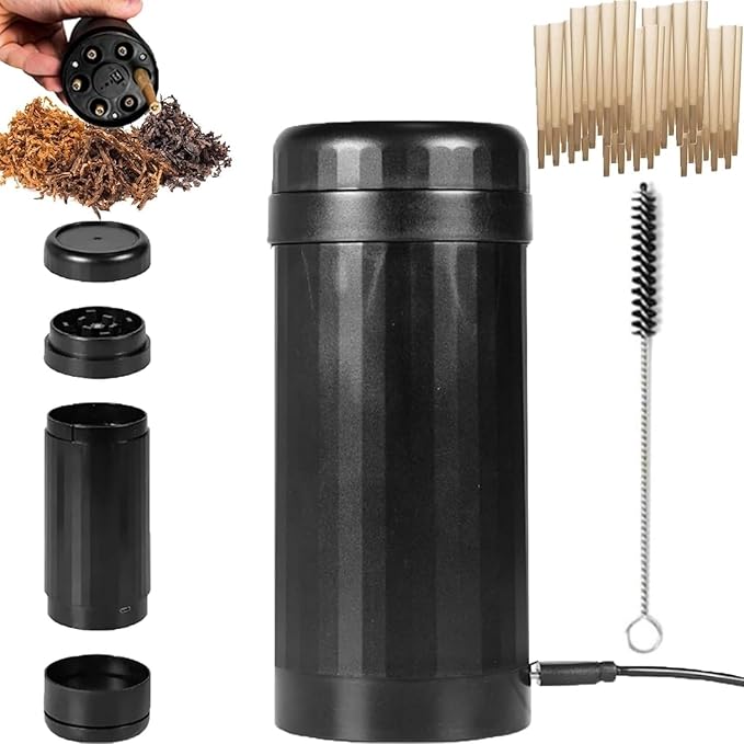 2in1 Roller Cylinder,Roller Mills Portable Swift Roll Cylinder Machine,Pro Roller Electric Grinder and Cone Filler,Say Goodbye to Hassle of Rolling by Hand (Electric Roller)