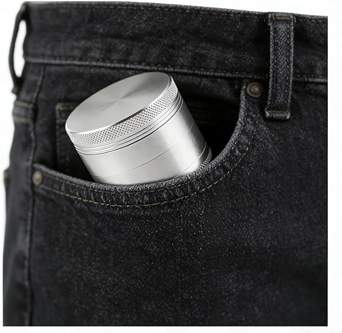 2.5 Inch Grinder - Heavy-Duty Aluminum, Non-Stick Design, Compact Essential Tool for Kitchen Coffee Brewing - silvery