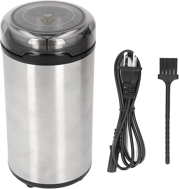 Generic Electric Coffee Grinder Stainless Steel Powerful 200W Motor Transparent Lid for Home Kitchen Use ABS Aluminum 304 Stainless Steel