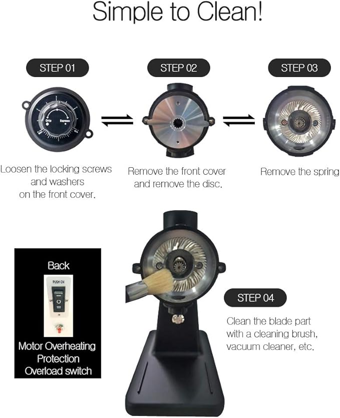 Urbanic 080 Electric Coffee Grinder (110~220v) / flat Titanium burr 60mm / Fine-setable in 100 steps (Black) / (Made in Korea)