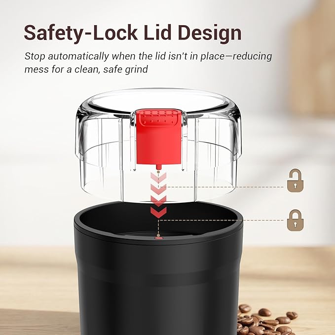 Coffee Grinder Electric, Large Capacity Coffee Grinder for Coffee Bean, Spices, Nuts, Herbs, Grains, Coffee Bean Grinder with Cleaning Brush