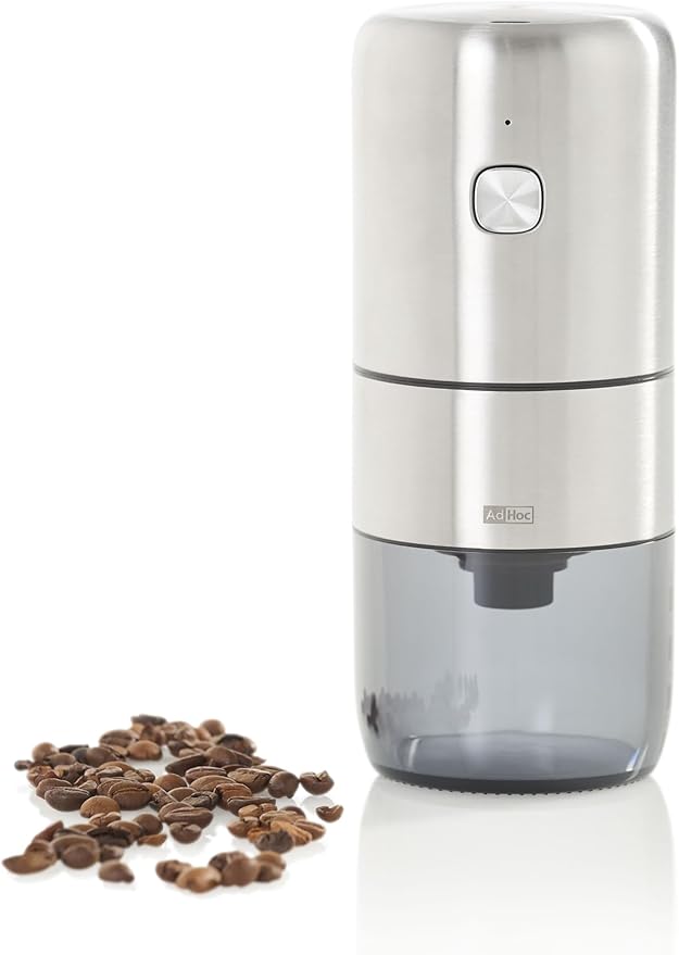 AdHoc Electric Coffee Grinder - Cordless & Rechargeable Grinder with Adjustable Settings - Compact Stainless Steel Coffee Tool for Espresso & Everyday Brewing