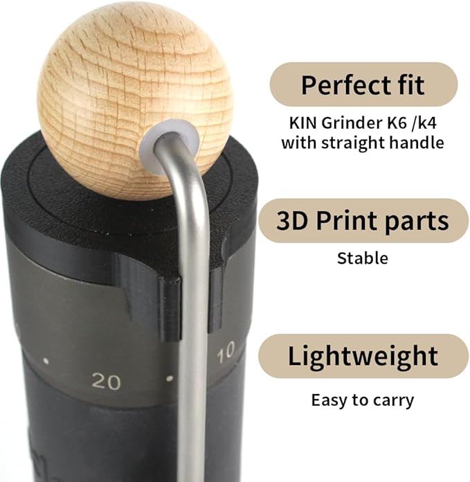 Sealed handle storage cover for kingrinder k4-k6 Manual coffee grinder handle Convenient for home storage and camping (K4-K6（Straight Handle）)