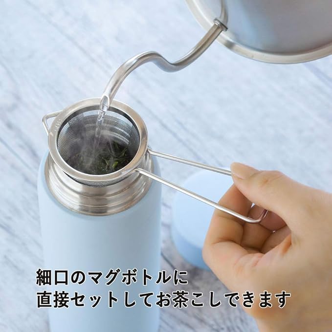 KOGU 42174 Shimomura Tea Strainer, Slim, Made in Japan, Dishwasher Safe, Can Be Set in a Mug Bottle, Deep, Time-saving, Tea Strainer, Stainless Steel, Tsubamesanjo