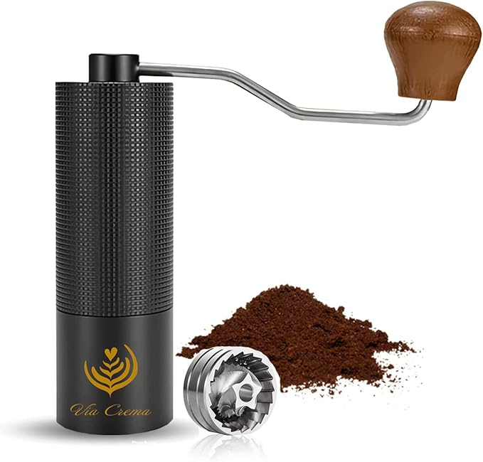 Manual Coffee Bean Grinder, with Adjustable Settings, Stainless Steel Burr (Premium Grinder)