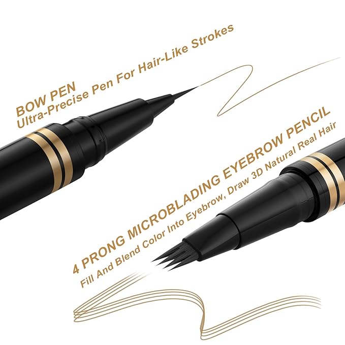 Eyebrow Kit, Waterproof Microblading Pencil, Eyeliner, Pomade, Dual-ended Brush - Dark Blonde