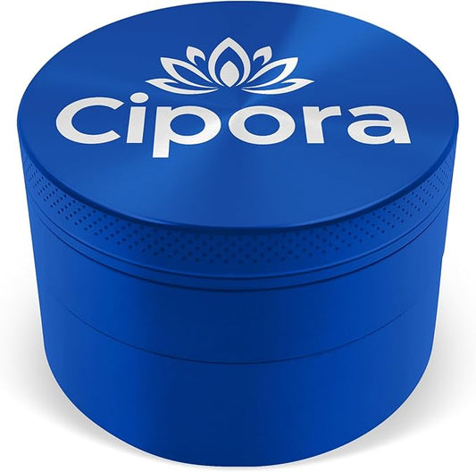 2.5" Manual 3-Piece Zinc Grinder with Large Bottom Chamber (Blue)